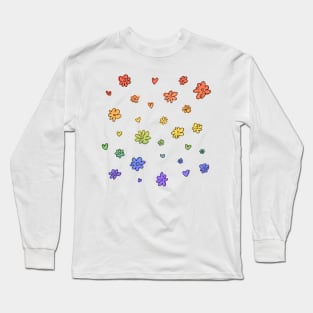 Heartstopper flowers lgbt rainbow Long Sleeve T-Shirt